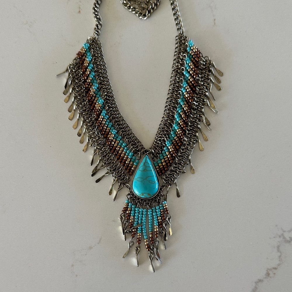 Shyanne Turquoise and Silver Layered Necklace